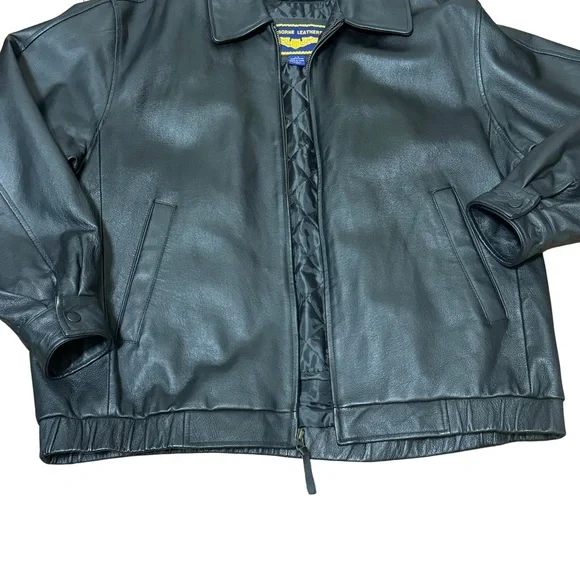 Airborne Leathers Men’s Leather Jacket, Size Large